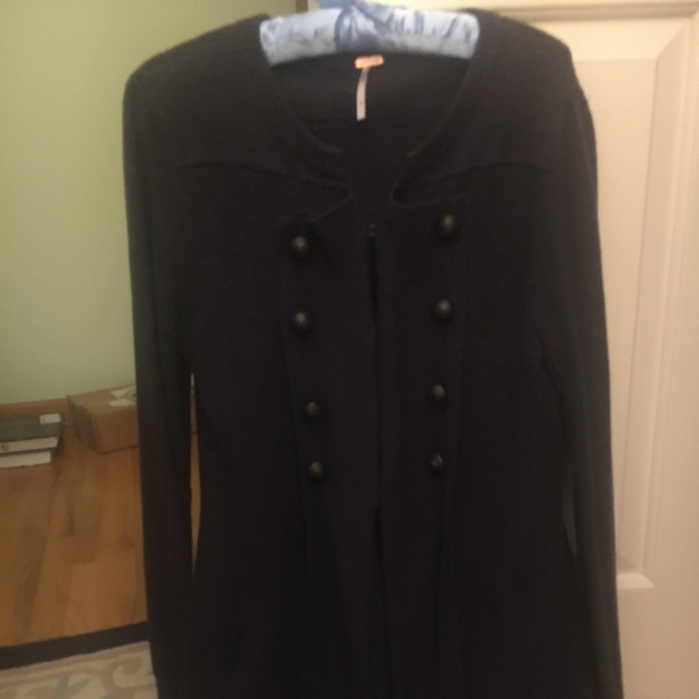 Free People “military” 100% wool sweater.  As new.